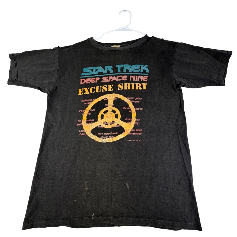 Vintage 1993 Star Trek Deep Space Nine Excuse Shirt Distressed 90s Tee Small
